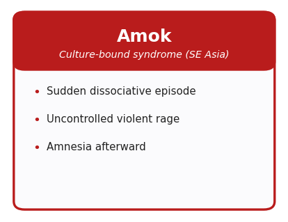 Amok concept card