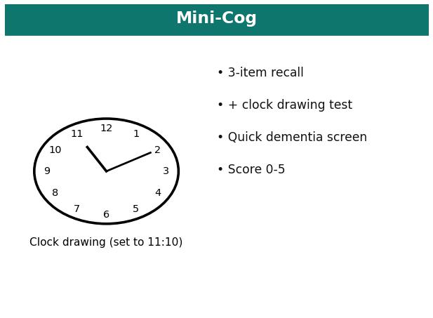 Mini-Cog clock drawing dementia screen