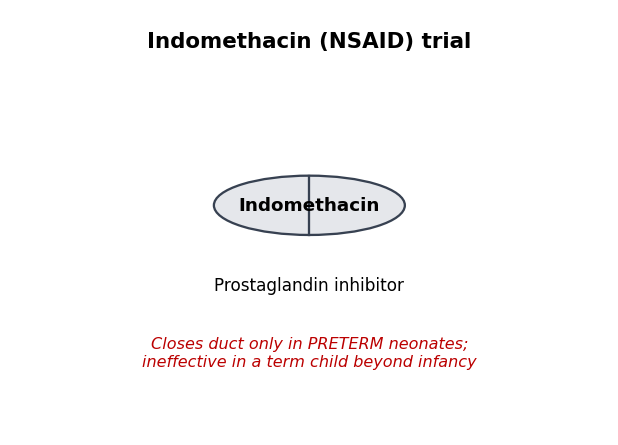Indomethacin, a prostaglandin inhibitor