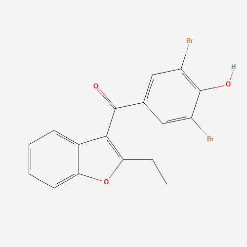 Chemical structure of benzbromarone