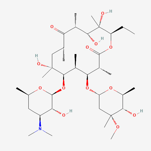 Chemical structure of erythromycin