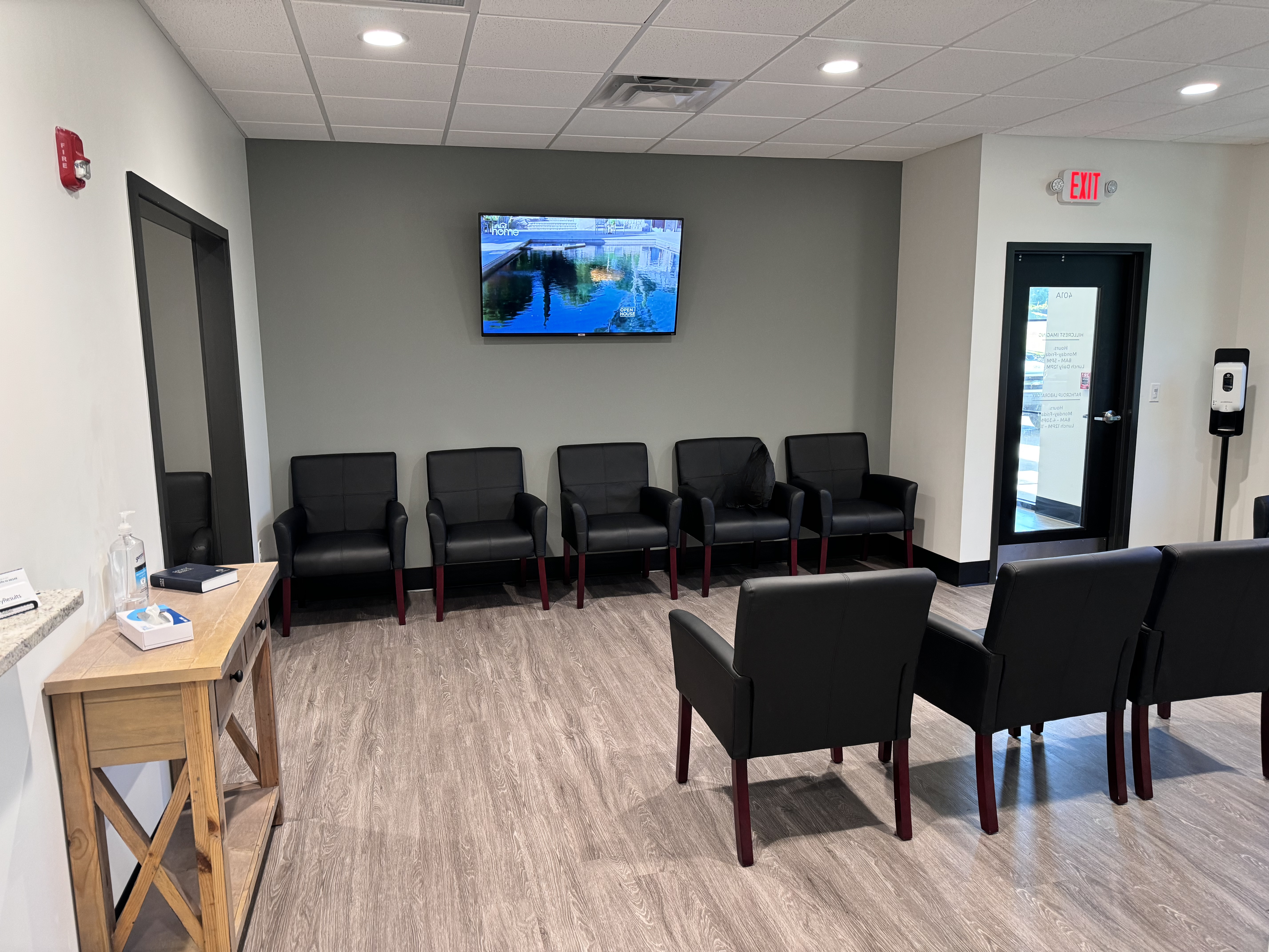 Empty hospital waiting room